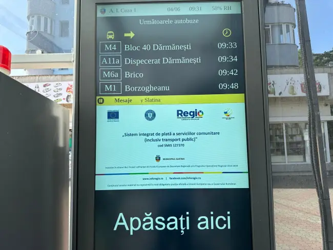 Foto Staţii pentru călători inteligente, în Slatina. Informare în timp real cu privire la transportul în comun (FOTO)