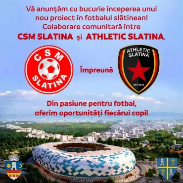Foto CSM Slatina şi Athletic Slatina, parteneriat pentru dezvoltarea fotbalului