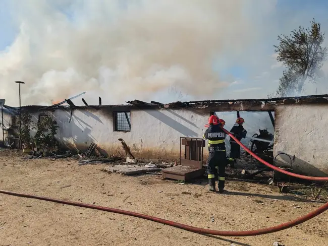 Foto VIDEO&FOTO. Incendiu puternic, în comuna Vâlcele, izbucnit de la o tigaie cu ulei