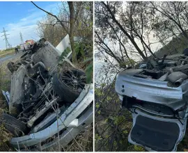 Foto Două persoane rănite într-un accident produs între Slatina şi Recea (VIDE)