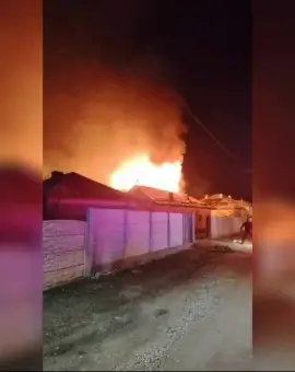 Foto VIDEO. Incendiu, noaptea trecută, într-o gospodărie din Cezieni